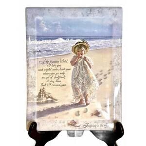 Bradford Exchange Sandra Kuck “Footprints in the Sand” Ceramic Wall Plaque